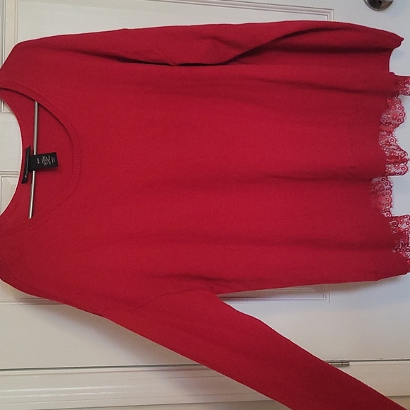 Lane Bryant Red Lace Sweater - Picture 2 of 5